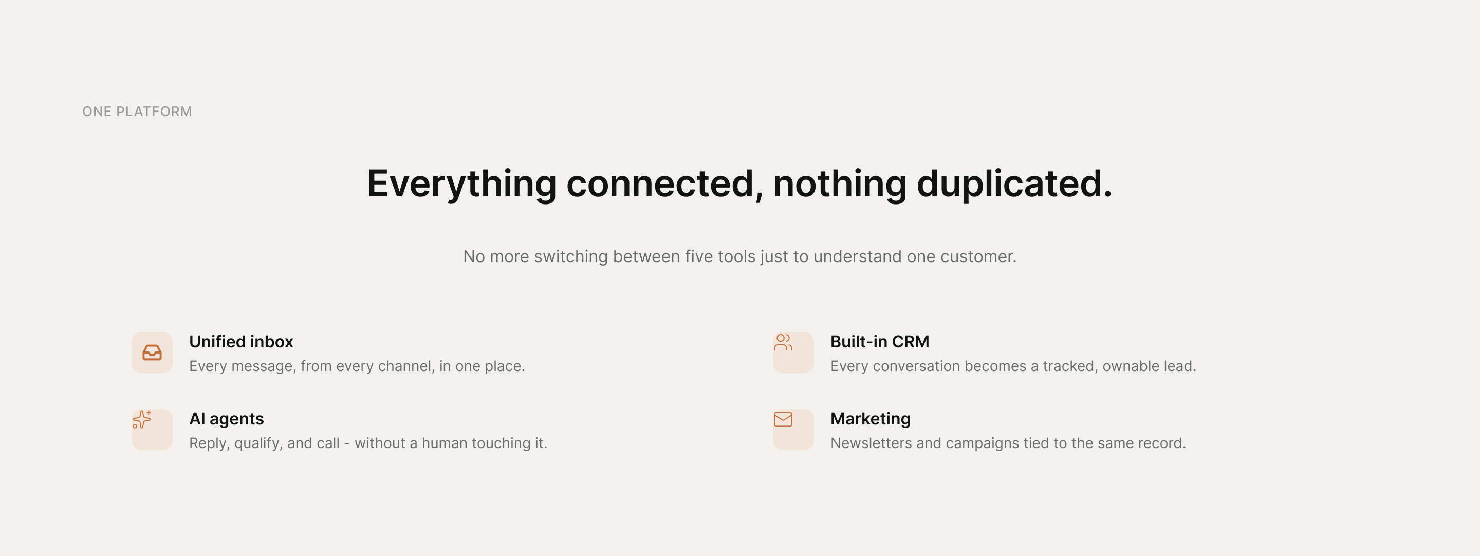 One platform overview